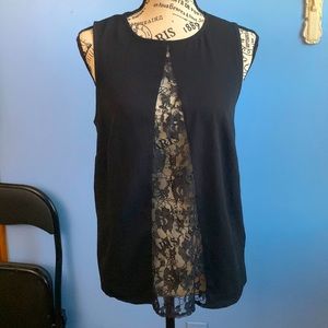 ASOS Sheer Lace-Front Sleeveless Blouse